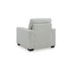 Geyn Sofa Armchair | Light Smoke Gray Polyester | Black Faux Wood Legs