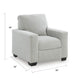 Geyn Sofa Armchair | Light Smoke Gray Polyester | Black Faux Wood Legs