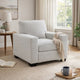 Geyn Sofa Armchair | Light Smoke Gray Polyester | Black Faux Wood Legs