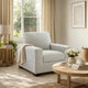 Geyn Sofa Armchair | Light Smoke Gray Polyester | Black Faux Wood Legs