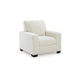Geyn Sofa Armchair | Light Cream Ivory Polyester | Black Faux Wood Legs