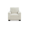 Geyn Sofa Armchair | Light Cream Ivory Polyester | Black Faux Wood Legs