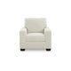 Geyn Sofa Armchair | Light Cream Ivory Polyester | Black Faux Wood Legs