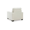 Geyn Sofa Armchair | Light Cream Ivory Polyester | Black Faux Wood Legs