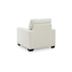 Geyn Sofa Armchair | Light Cream Ivory Polyester | Black Faux Wood Legs