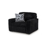 Addy Oversized Sofa Armchair | 1 Accent Pillow | Onyx Black Corduroy