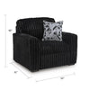 Addy Oversized Sofa Armchair | 1 Accent Pillow | Onyx Black Corduroy