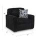 Addy Oversized Sofa Armchair | 1 Accent Pillow | Onyx Black Corduroy