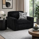 Addy Oversized Sofa Armchair | 1 Accent Pillow | Onyx Black Corduroy