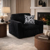 Addy Oversized Sofa Armchair | 1 Accent Pillow | Onyx Black Corduroy
