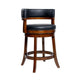 Bely Swivel Counter Height Chair | Black Faux Leather | Cappuccino Brown