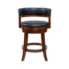 Bely Swivel Counter Height Chair | Black Faux Leather | Cappuccino Brown