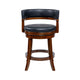 Bely Swivel Counter Height Chair | Black Faux Leather | Cappuccino Brown