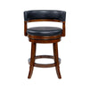 Bely Swivel Counter Height Chair | Black Faux Leather | Cappuccino Brown