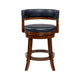 Bely Swivel Counter Height Chair | Black Faux Leather | Cappuccino Brown