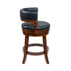 Bely Swivel Counter Height Chair | Black Faux Leather | Cappuccino Brown
