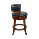 Bely Swivel Counter Height Chair | Black Faux Leather | Cappuccino Brown