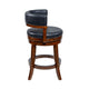 Bely Swivel Counter Height Chair | Black Faux Leather | Cappuccino Brown