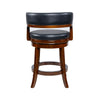 Bely Swivel Counter Height Chair | Black Faux Leather | Cappuccino Brown