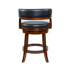Bely Swivel Counter Height Chair | Black Faux Leather | Cappuccino Brown