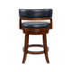 Bely Swivel Counter Height Chair | Black Faux Leather | Cappuccino Brown