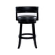 Bely Swivel Barstool Chair | Faux Leather Seat w Wood Frame | Black