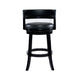 Bely Swivel Barstool Chair | Faux Leather Seat w Wood Frame | Black