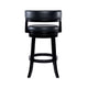 Bely Swivel Barstool Chair | Faux Leather Seat w Wood Frame | Black