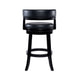 Bely Swivel Barstool Chair | Faux Leather Seat w Wood Frame | Black