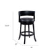 Bely Swivel Barstool Chair | Faux Leather Seat w Wood Frame | Black