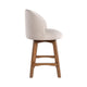 Gery Swivel Counter Height Chair | Cream Fabric Seat | Natural Brown