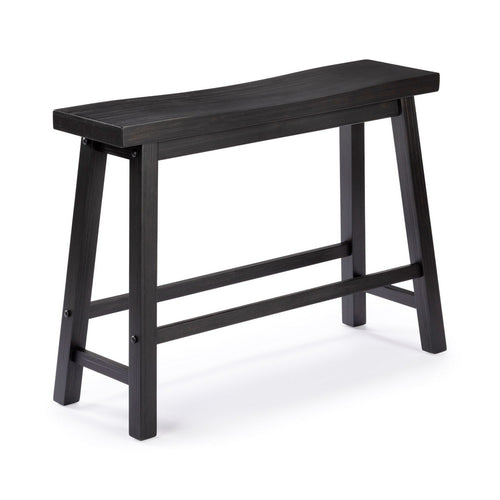 Amber Counter Height Bench | Backless Seat | Charcoal Black Acacia Wood