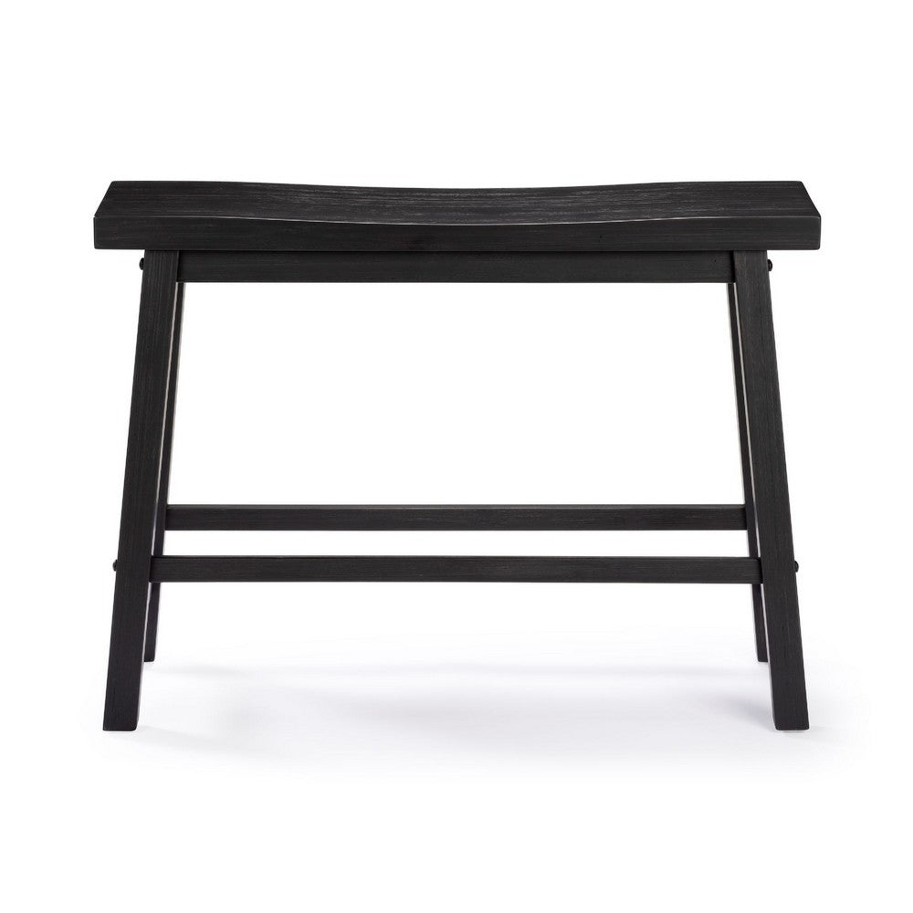 Amber Counter Height Bench | Backless Seat | Charcoal Black Acacia Wood
