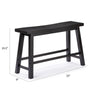 Amber Counter Height Bench | Backless Seat | Charcoal Black Acacia Wood