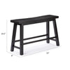 Amber Counter Height Bench | Backless Seat | Charcoal Black Acacia Wood