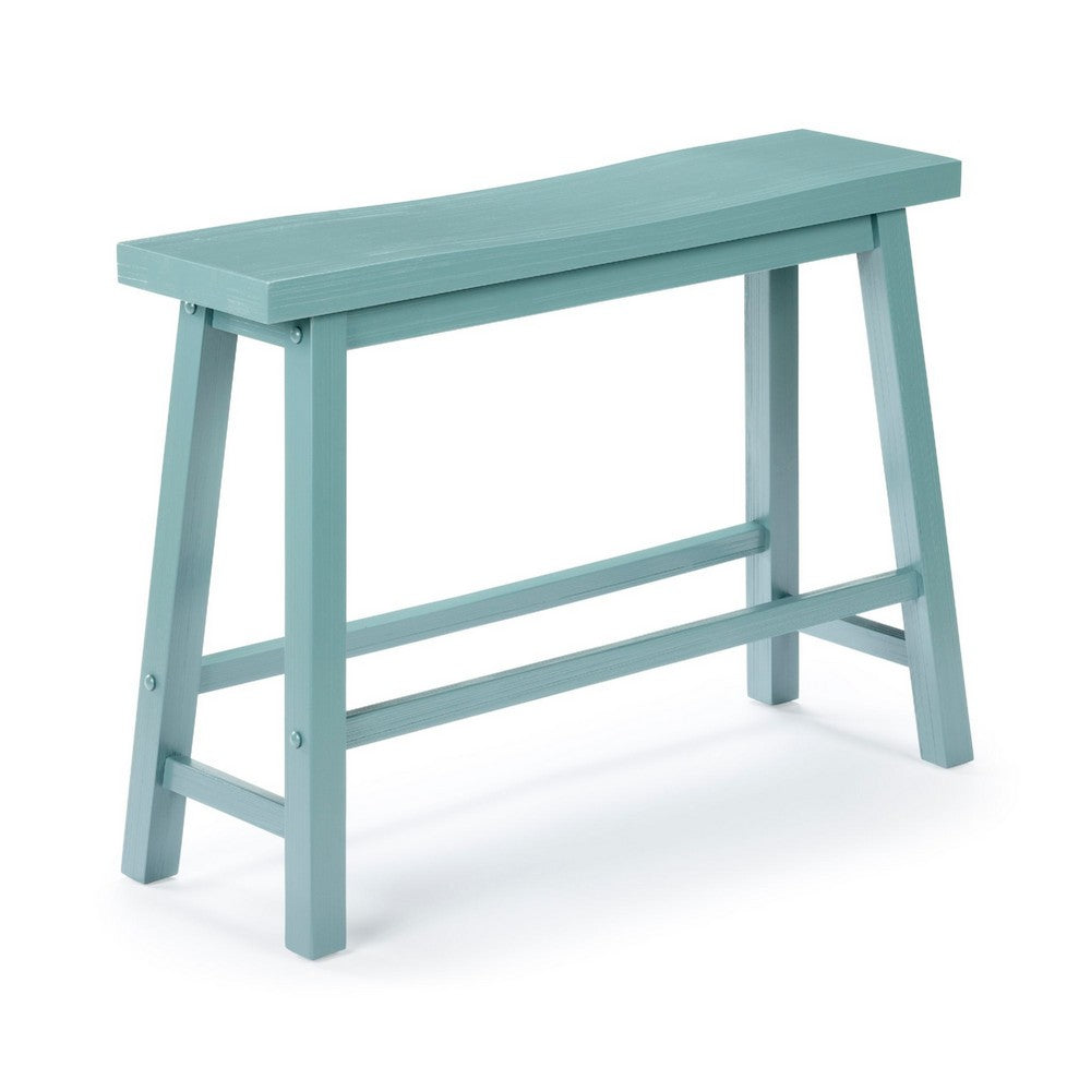 Amber Counter Height Bench | Backless Seat | Light Blue Acacia Wood