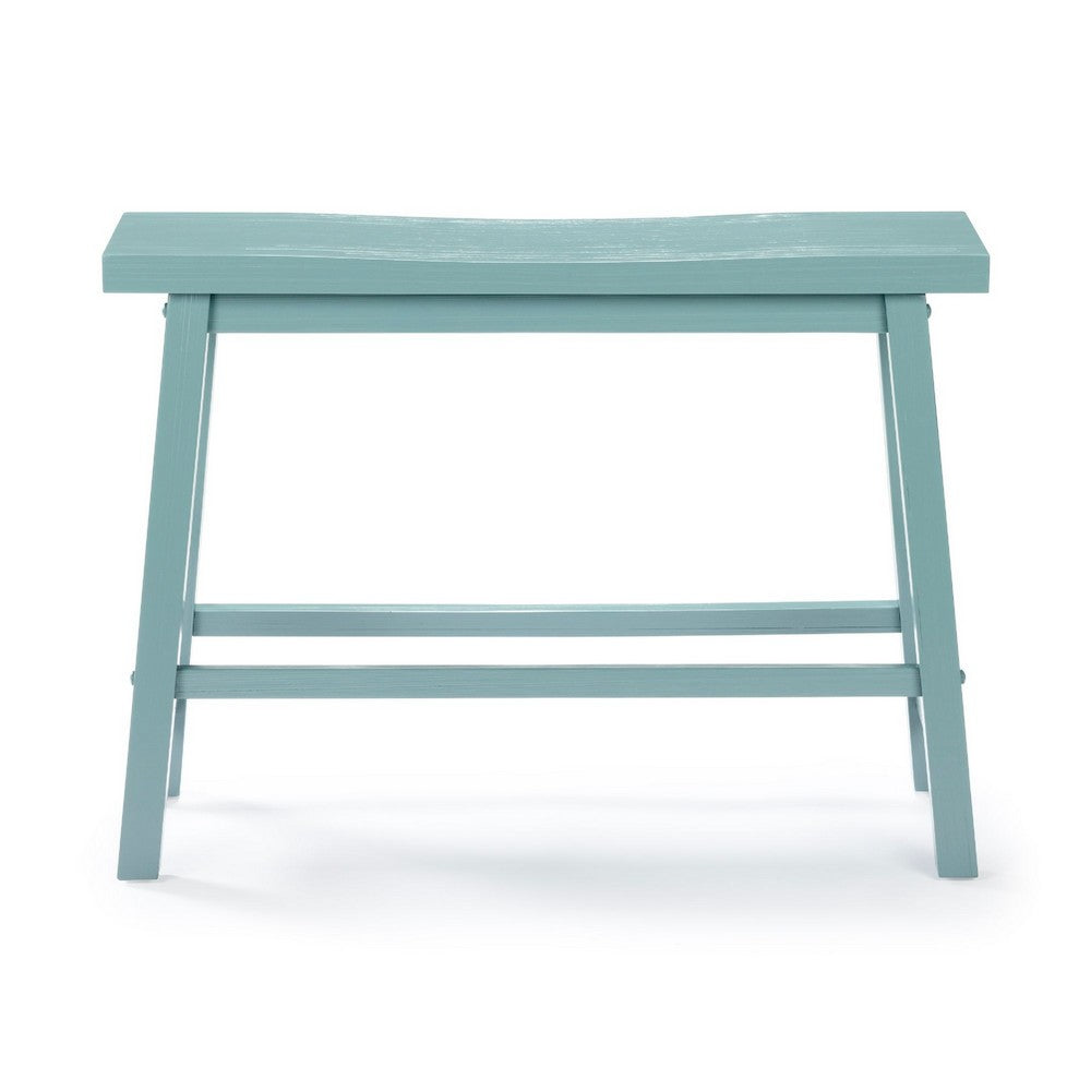 Amber Counter Height Bench | Backless Seat | Light Blue Acacia Wood