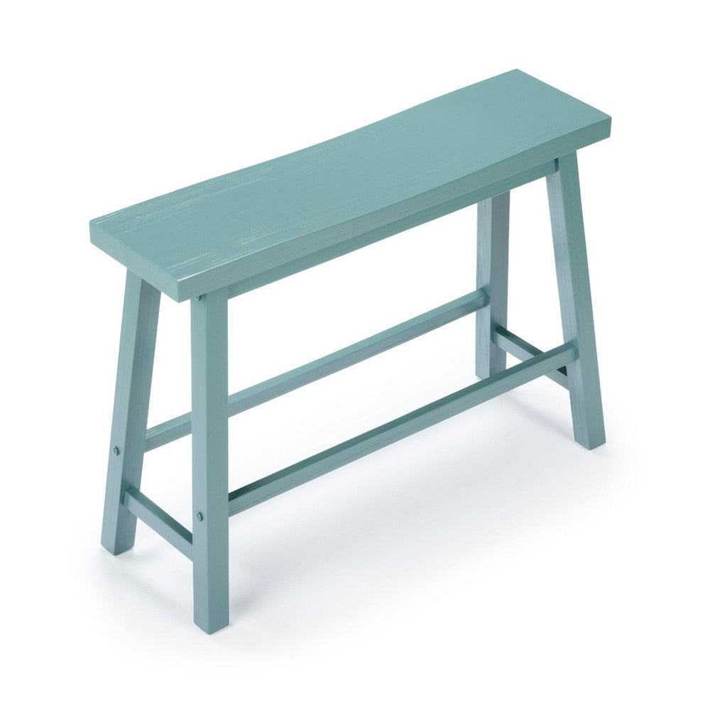 Amber Counter Height Bench | Backless Seat | Light Blue Acacia Wood