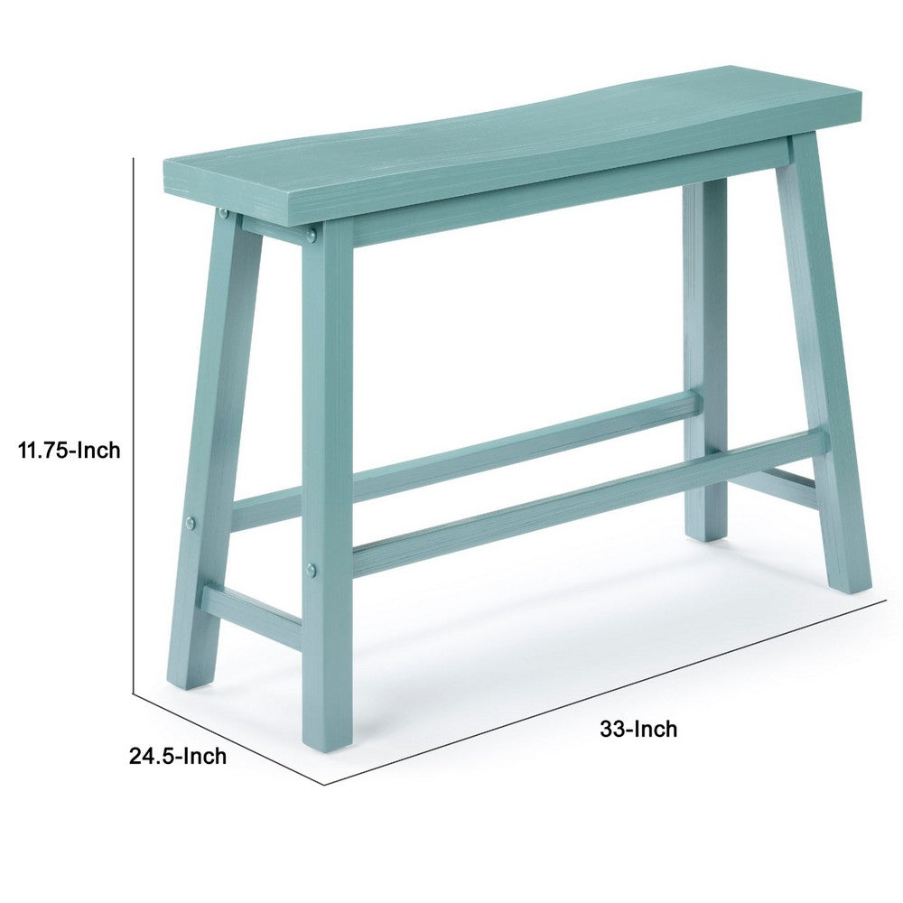 Amber Counter Height Bench | Backless Seat | Light Blue Acacia Wood