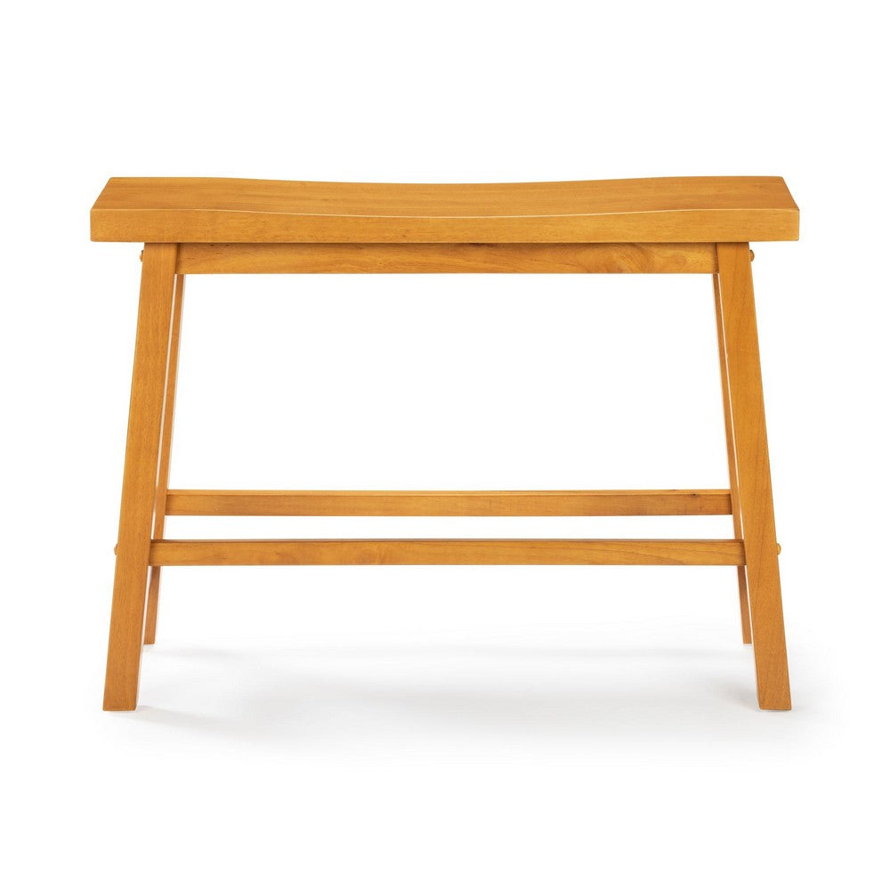 Amber Counter Height Bench | Backless Seat | Honey Oak Brown Acacia Wood