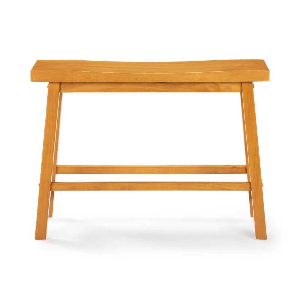 Amber Counter Height Bench | Backless Seat | Honey Oak Brown Acacia Wood