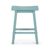 Amber Counter Height Stool | Saddle Seat | Light Blue Acacia Wood Frame