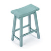 Amber Counter Height Stool | Saddle Seat | Light Blue Acacia Wood Frame