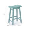 Amber Counter Height Stool | Saddle Seat | Light Blue Acacia Wood Frame