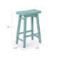 Amber Counter Height Stool | Saddle Seat | Light Blue Acacia Wood Frame