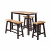 Amber 4pc Counter Height Table Set w 2 Stools | Natural Brown Wood Top
