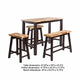 Amber 4pc Counter Height Table Set w 2 Stools | Natural Brown Wood Top