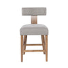 Tely Counter Stool Chair w Light Gray T Back | Natural Brown Frame
