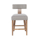 Tely Counter Stool Chair w Light Gray T Back | Natural Brown Frame