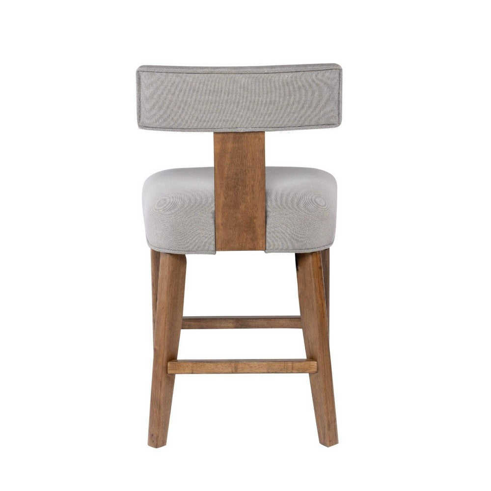 Tely Counter Stool Chair w Light Gray T Back | Natural Brown Frame